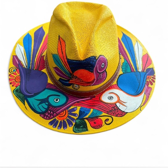 Accessories - Colorful Hand-Painted Yellow Hat